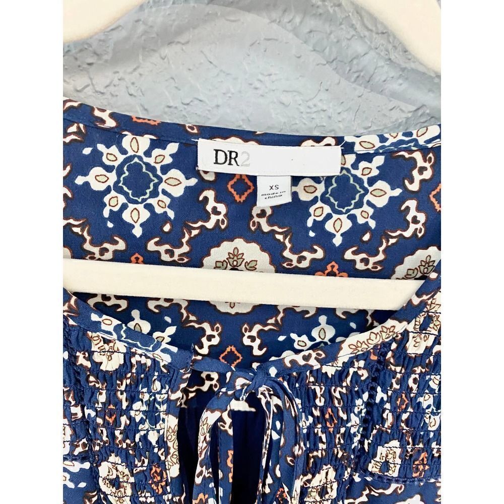 DR2 Blue Multipattern 3/4 Sleeve Tunic - Picture 4 of 7
